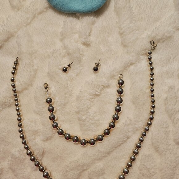 Tiffany HardWear Sterling Silver Ball Necklace, Bracelet and Earrings Set - Picture 7 of 7